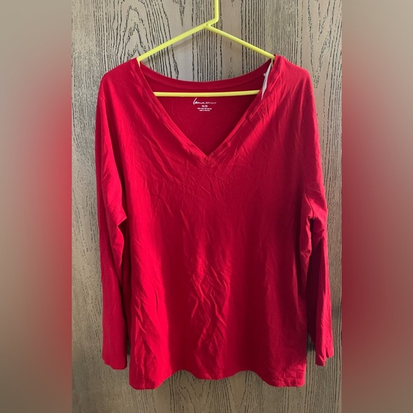 NWT Lane Bryant Bold Red Long Sleeve Tee - Picture 1 of 5